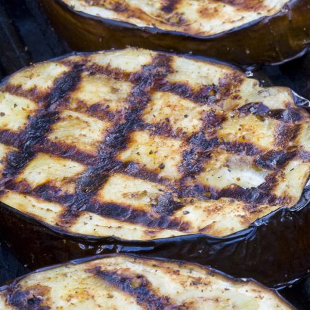 Grilled aubergines