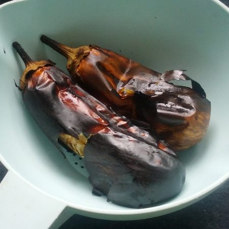 Aubergines a bit burnt