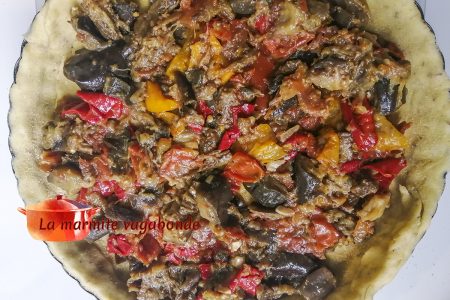 Ratatouille filling in shortcrust pastry